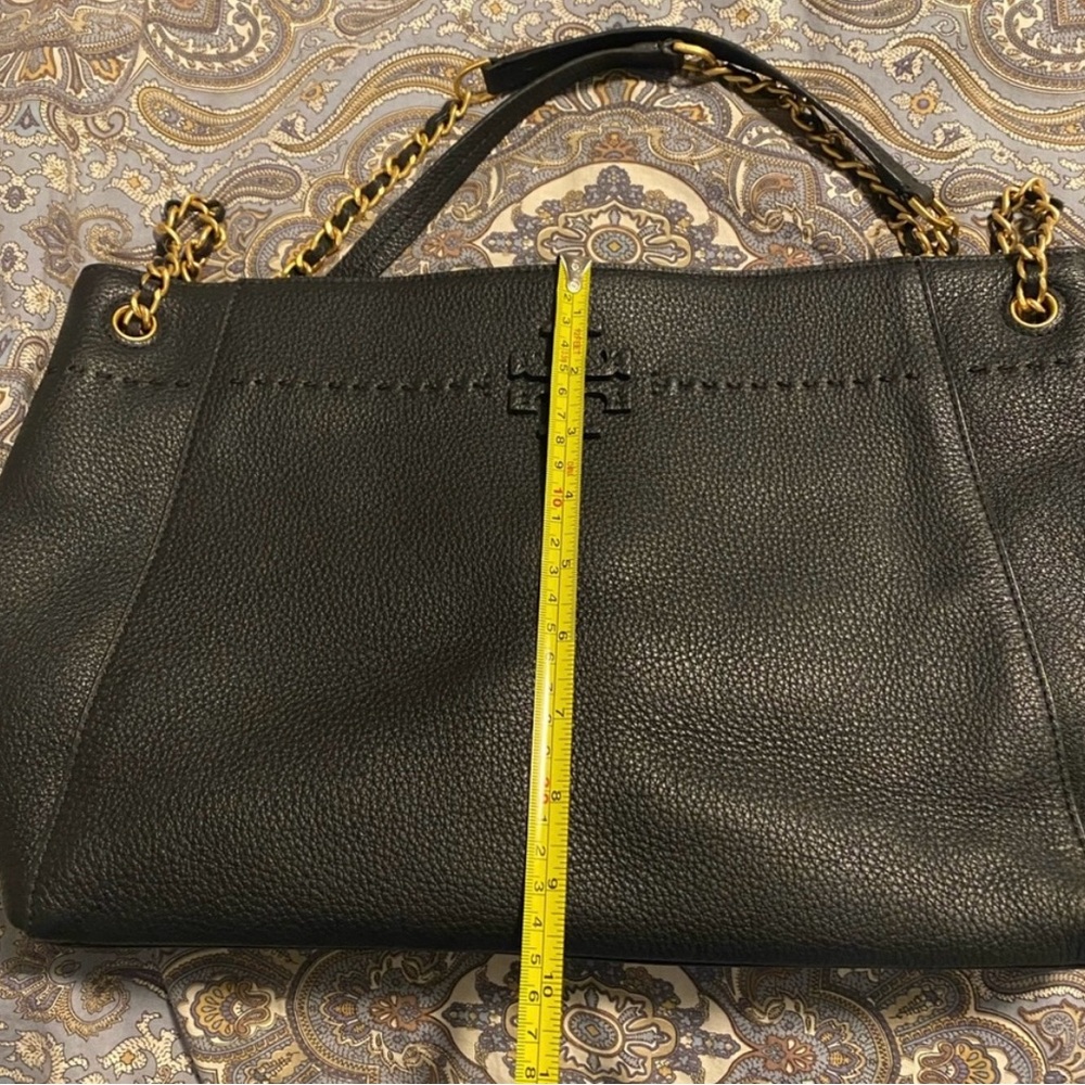 Tory Burch Mc Graw Black Leather Tote Bag - Picture 2 of 8